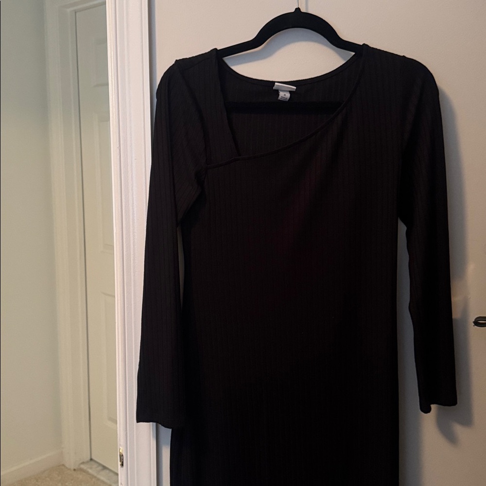 A New Day Black Ribbed Top